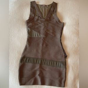 Stretta Sexy Grey Taupe Bodycon Bandage Dress